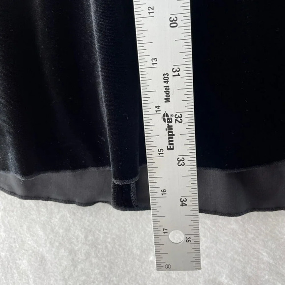 Zara Basic Collection Dress Womens M Black Velvet Lace Trim Zipper Fit & Flare - Picture 5 of 11